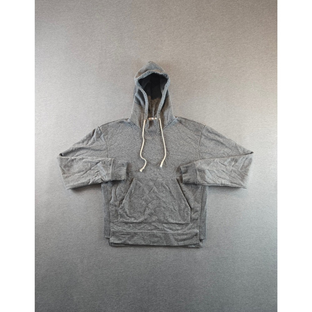 John Elliott Hoodie Mens Size 1 Small Grey French Terry Split Hem Pullover